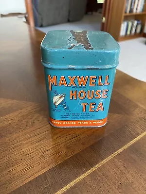 Vintage Tin Maxwell House Tea Fancy Orange Pekoe  & Pekoe • $15