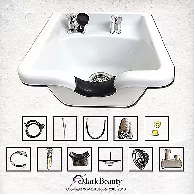 Square Shampoo Bowl White ABS Plastic Shampoo Sink Salon Equipment TLC-W11 KSGT • $139.88