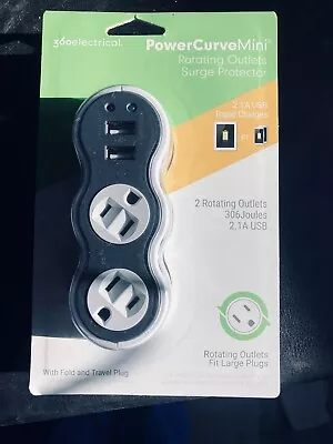 360 ELECTRICAL POWERCURVE MINI SURGE PROTECTOR W/2 ROTATING OUTLETS & 2 USB(NIB) • $17.50