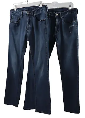 Lot 2 BUFFALO David Bitton Men’s 34 X 32 Stretch Denim AXEL Slim Straight Jeans • $29.99