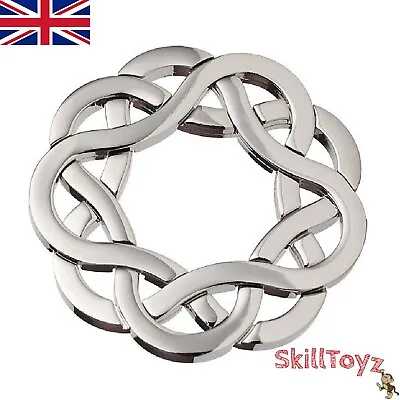 Skilltoyz IQ Cast Metal Puzzle Classic 3D Brain Teaser Coaster Silvr #24 UK Shop • £6.99