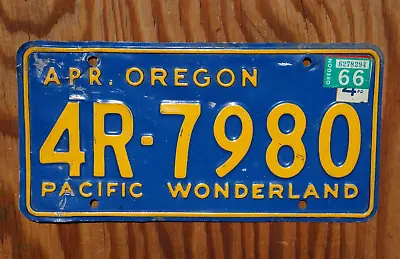 1964 1965 1966 OREGON License Plate PACIFIC WONDERLAND # 4R - 7980 • $39.99