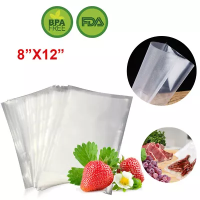 $20.99 • Buy Embossed Vacuum Sealer Bags BPA Free Food Saver Storage Packaging Bags 8 X 12 