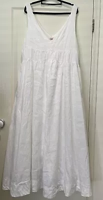 Dissh White Linen Maxi Dress Size 16 • $55