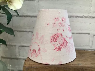 Peony And Sage Candle Clip Lampshade In Charlotte Rhubarb Bedside Lampshade • £25