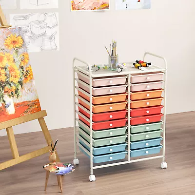 20 Drawers Rolling Storage Cart Art Craft Organizer On Wheels Multipurpose • $79.99