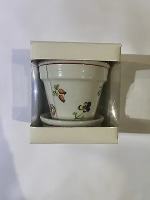 Villeroy & Boch Petite Fleur Mini Flower/Herb Pot & Saucer 3.25” Flower Pot • $31