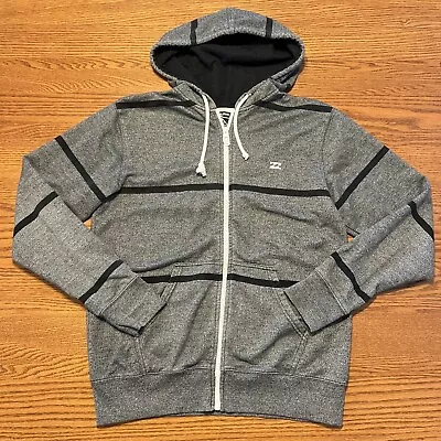 BILLABONG Mens Size Large Gray Full Zip Hoodie Sweatshirt Pocket FREE SHIPPING • $24.87