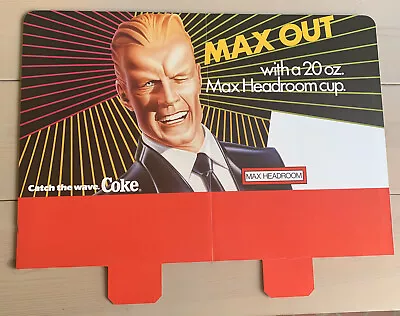 Rare 1980’s Coke Coca Cola Max Headroom Fountain Display Vintage TV Decor • $40