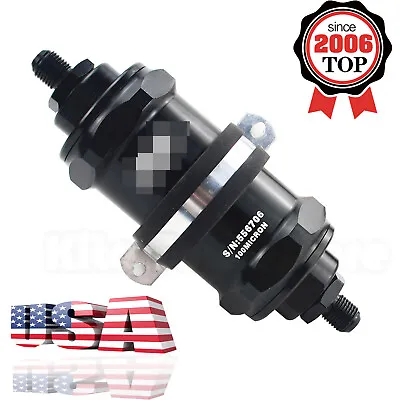 AN6 Inline Fuel Filter E85 Ethanol With 100 Micron Stainless Steel Element 6AN • $26.99