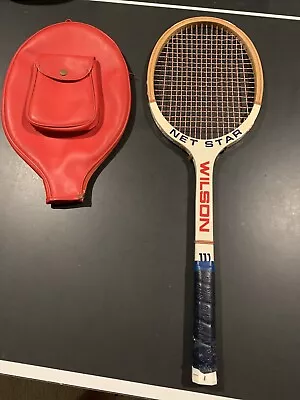 Vintage Wilson Net Star Junior Strata-Bow Tennis Racquet  W/Cover Grip 4 1/4  • $17.99