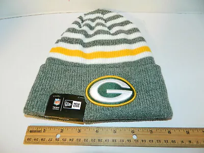 GREEN BAY PACKERS Knit Hat NFL New Era Winter Striped Cuffed Beanie Knit Cap NWT • $19.95