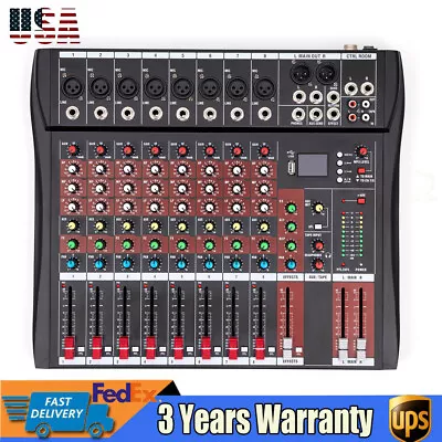 New 8 Channel Mixer Stage Performance Small Portable Phantom Power Bluetooth ABS • $74.10