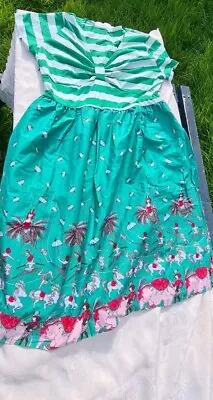 1950s Style Party Swing Dress  Rockabilly Cocktail Prom Dress Circus Design • £5