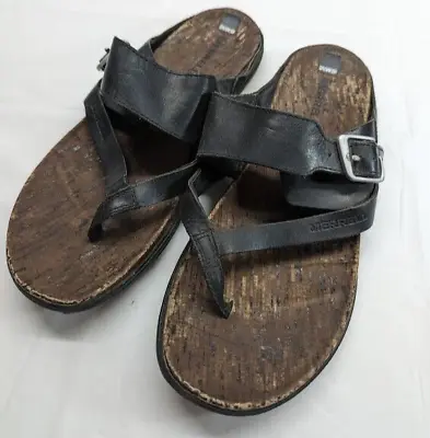 Merrell Around Town Women's Size 9 Buckle Sandals Black Select Grip • $12.99