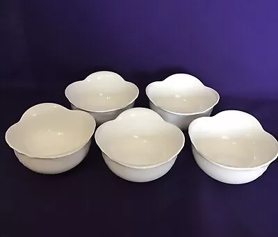 Set Of 5 Villeroy & Boch Bone China Dessert / Berry Bowls Mettlach Arco Weiss • $29.95