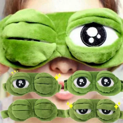$3.29 • Buy 3D Frog Eye Mask Sleep Soft Padded Shade Cover Rest Relax Blindfold Travel Fun~
