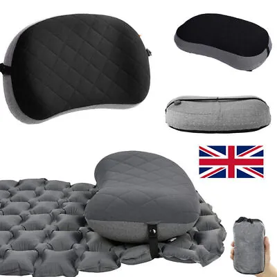 Inflatable Pillow For Camping Hiking Sleeping Pillow For Backpacking Travel Gift • £9.99