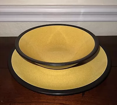 MIKASA TERRA STONE  Serving Platter & Bowl SAFFRON YELLOW E 1357 JAPAN • $45