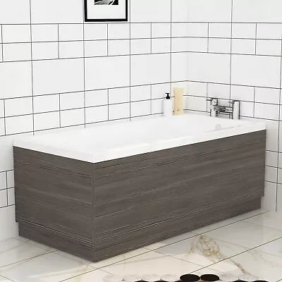 Modern Bathroom MDF Front And End Grey Elm Bath Panels & Plinth Various Sizes • £53.99