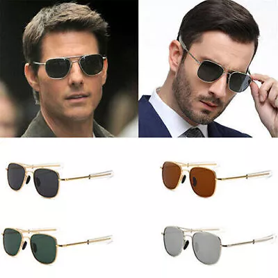 Classic Military Aviators Polarized Men's Sunglasses Pilot Retro Driving Glasses • £7.59