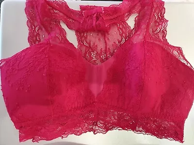 BRAS N THING Womans Bra SIZE 10 PINK With Lace Padded Pullover • $17