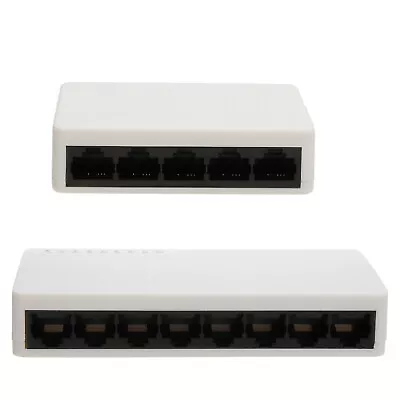 EVO 5/8 Port RJ45 Fast Ethernet Network Desktop Switch/Splitter 10/100Mbps • £12.47