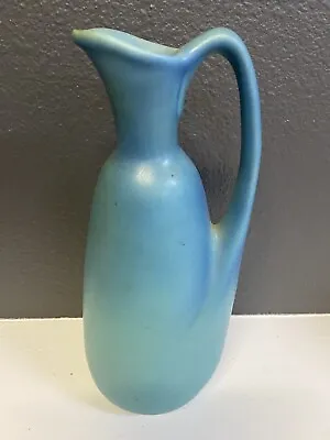 9  Van Briggle Art Pottery Pitcher Vase Turquoise Aqua Blue Green • $58