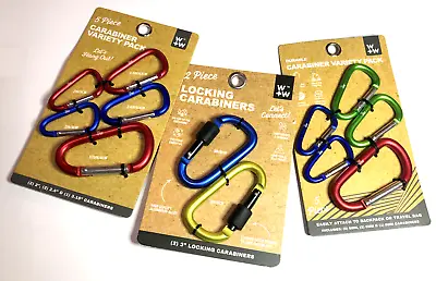 W+W 12pc Durable Carabiner Variety Packs LOT High Quality Aluminum Alloy • $16