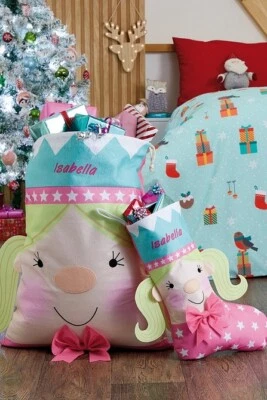 £8.99 • Buy Personalised Father Christmas Santa Princess Sack And Stocking Set