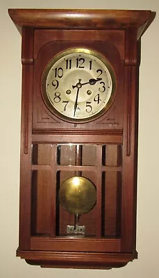 Antique Gustav Becker P48 Harfen Gong Strike Regulator Box Wall Clock 8-Day • $400