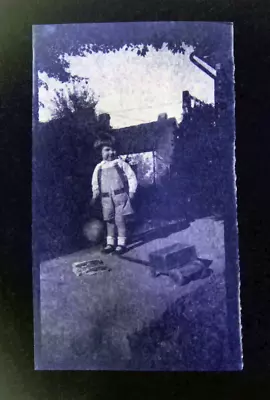 £12.38 • Buy 1910s Preschool Chubby Child Mary Janes Girl Photo Negative Rural Americana M