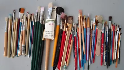 Artist Paint Brushes Lot Of Over 60 Brushes • $50