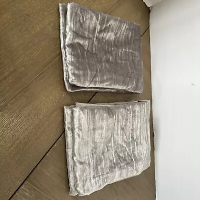 West Elm Cotton Lush Crinkle Velvet  Pearl Gray 2 King Shams • $39