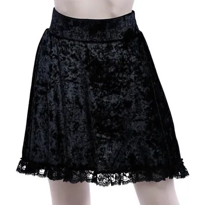 Killstar Nadia Crushed Velvet Lace Skater Skirt- Small New With Tag • $30