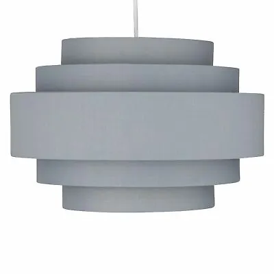 Modern Easy Fit Ceiling Light Shade 5 Tier Grey Pendant Lightshades • £17.99