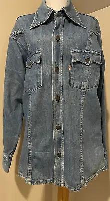 LEVIS Vintage Western Denim Jean Jacket Orange Label - XL Extra Large • $95