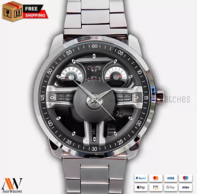 Ford Mustang 2-door Coupe GT Premium Steering Wheel Quartz Men's Wristwatches • $22.99