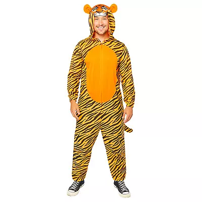 Adult Tiger Fancy Dress Animal Costume Zoo World Book Day Mens Womens All In One • £37.99