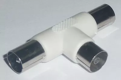 $10.96 • Buy 2 Way TV ANTENNA AERIAL SPLITTER Pal Double Adapter NEW - 1 Female To 2 Male