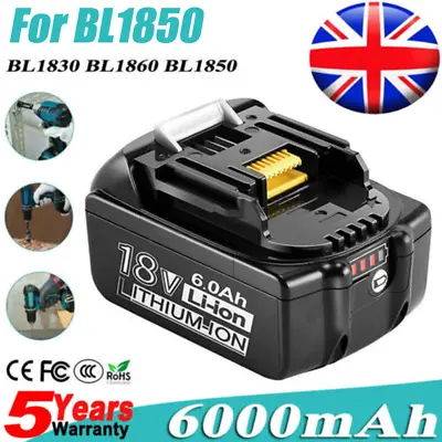 £24.89 • Buy 18V 6.0Ah Battery For Makita LXT Li-ion BL1860 BL1830 BL1835 1890 Cordless Drill