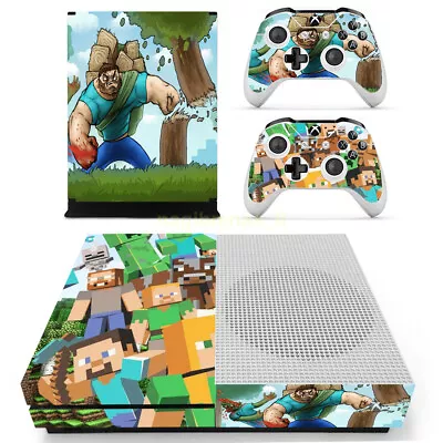 Minecraft Theme FOR Xbox OneS Vinyl Decal Skin Sticker Console&2 Controllers NEW • $21.43