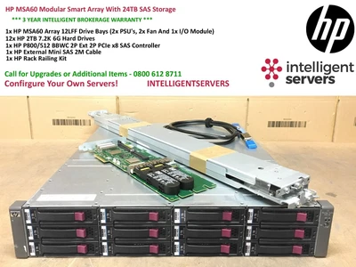 £740 • Buy HP MSA60 Modular Smart Array With 24TB Storage 12x HP 2TB 6G SAS HDD