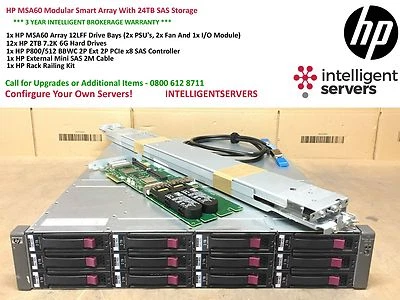 £740 • Buy HP MSA60 Modular Smart Array With 24TB Storage 12x HP 2TB 6G SAS HDD