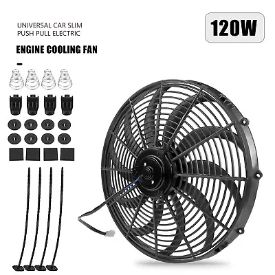 $37.88 • Buy 16  Electric Radiator Cooling Fan 3000 CFM Thermostat Mount Kit Universal Fan