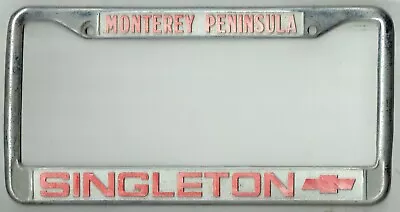 Monterey Peninsula California Singleton Chevrolet Vintage GM License Plate Frame • $238