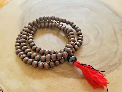 Brown Sandalwood 108 8mm Buddhist Prayer Wood Bead Mala Necklace Bracelet • $7.95