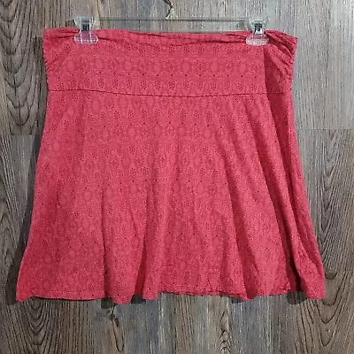 Toad & Co Chaka Mini Skirt Size Large Pink Tribal Print Inside Pocket Stretch • $18