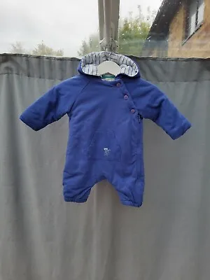 £3.50 • Buy John Lewis Blue Baby Padded All In One New Born Size VGC 
