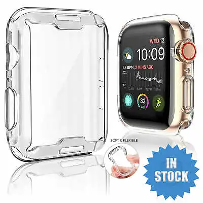 $8.95 • Buy For Apple Watch IWatch 7 SE 6 5 4 3 2 Clear Case Full Cover 38 40 42 44 41 45mm